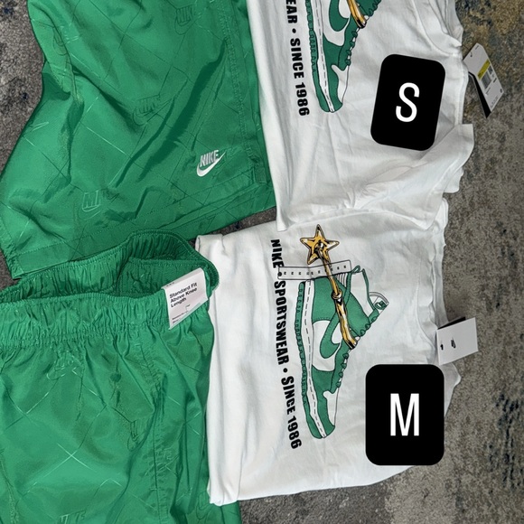 Nike Green Athletic Shorts and T-shirt - Picture 1 of 1